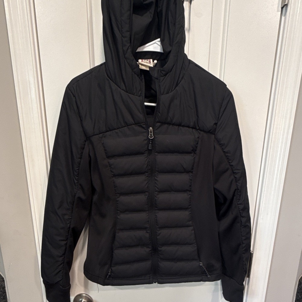Avalanche Women's Black Hooded Quilted Full Zip Puffer Jacket Size M